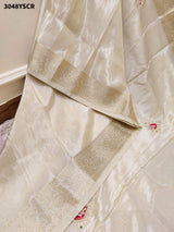 By Luxury Banarasi Saree With Handcrafted Cutdana Zardozi Work