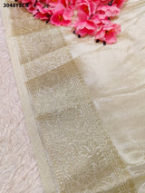 By Luxury Banarasi Saree With Handcrafted Cutdana Zardozi Work