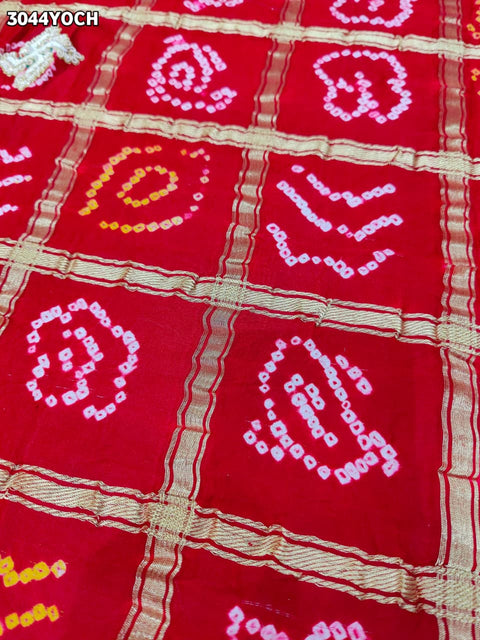 By New Bandhani Pila Chunri With Handcrafted Zardozi Embellishments