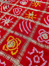 By New Bandhani Pila Chunri With Handcrafted Zardozi Embellishments