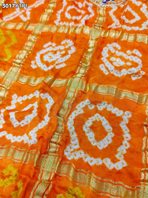 By New Bandhani Pila Chunri With Handcrafted Zardozi Embellishments