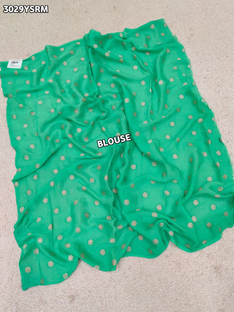 By Letest Elegant Banarasi Saree with Zari Border Perfect for Festive Wear