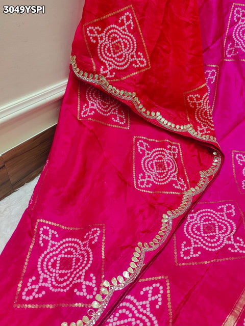By Bandhani Style Saree with Elegant Gotapatti Cutdana