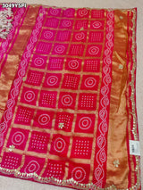By Bandhani Style Saree with Elegant Gotapatti Cutdana