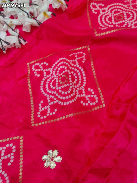 By Bandhani Style Saree with Elegant Gotapatti Cutdana
