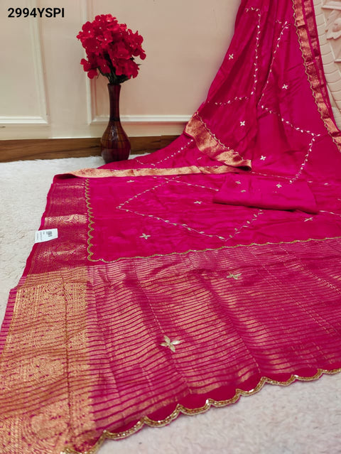 By Banarasi Saree With Cutdana Gotapatti Work