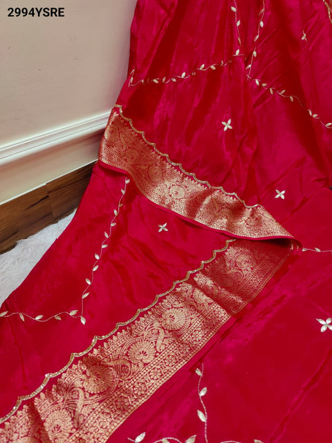 By Banarasi Saree With Cutdana Gotapatti Work