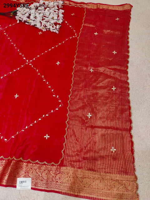 By Banarasi Saree With Cutdana Gotapatti Work