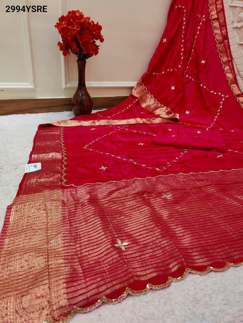 By Banarasi Saree With Cutdana Gotapatti Work