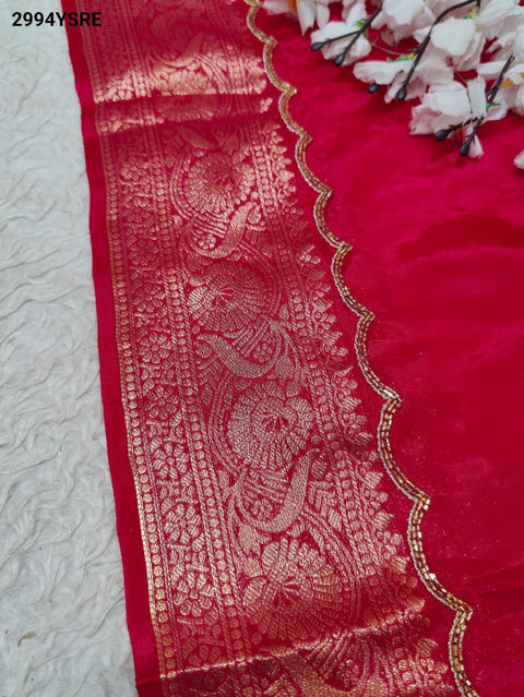By Banarasi Saree With Cutdana Gotapatti Work