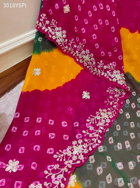 By Bandhani Saree With Festive Wear