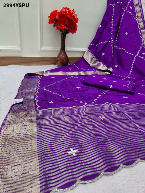 By Banarasi Saree With Cutdana Gotapatti Work