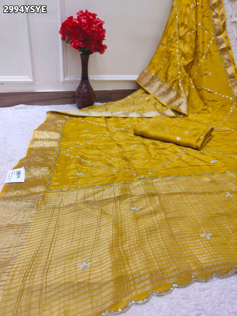 By Banarasi Saree With Cutdana Gotapatti Work