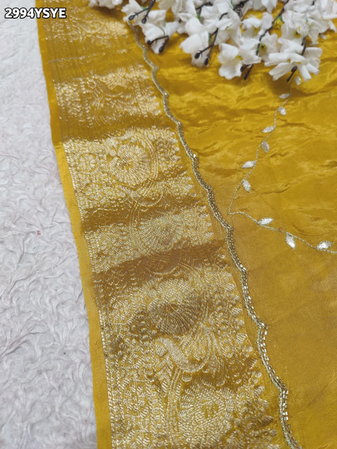 By Banarasi Saree With Cutdana Gotapatti Work