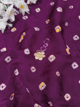  Gaji Silk Bandhej Gotapatti Work Saree for wedding and festival 