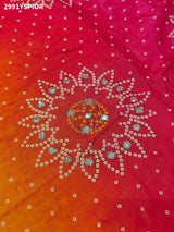 By Graceful Upada Silk Saree with Bandhani Print and Cutdana Work