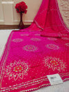 By Graceful Upada Silk Saree with Bandhani Print and Cutdana Work