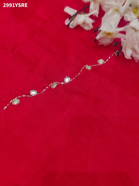 By Graceful Munga Silk Saree with Bandhani Print and Cutdana Work