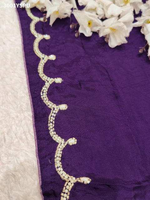 By Premium Munga Silk Saree Featuring Exquisite Pearl Dabka Embellishment