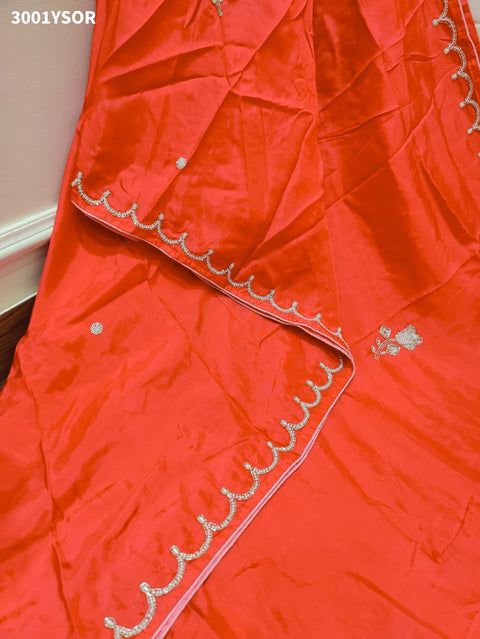 By Premium Munga Silk Saree Featuring Exquisite Pearl Dabka Embellishment