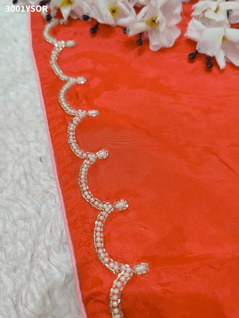 By Premium Munga Silk Saree Featuring Exquisite Pearl Dabka Embellishment