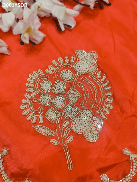 By Premium Munga Silk Saree Featuring Exquisite Pearl Dabka Embellishment
