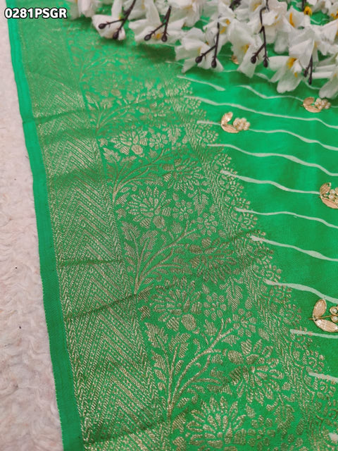 KcPc New Premium Leheriya Saree in Dola Silk with Hand Gota Patti  ANT