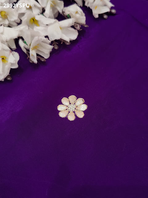 Purple saree with white gotapati embroidery for weddings