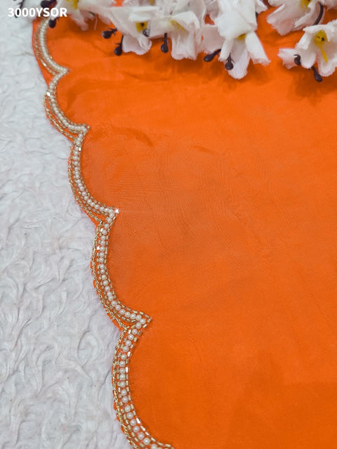 By New Festive Munga Silk Saree Adorned with Cutdana Embellishments