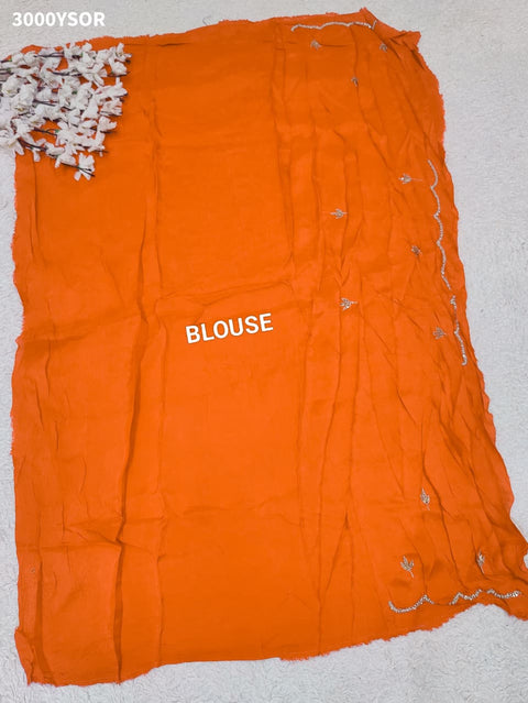 By New Festive Munga Silk Saree Adorned with Cutdana Embellishments