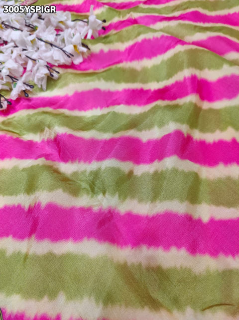 By Festive Saree with Beautiful Leheriya Pattern and Mirror Detailing