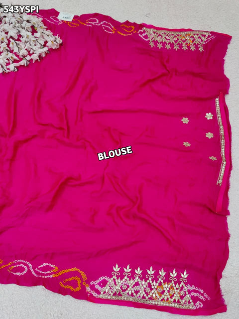 KcPc New Traditional Bandhani Style Gaji Silk Saree with Gota Patti Embellishment  AMT