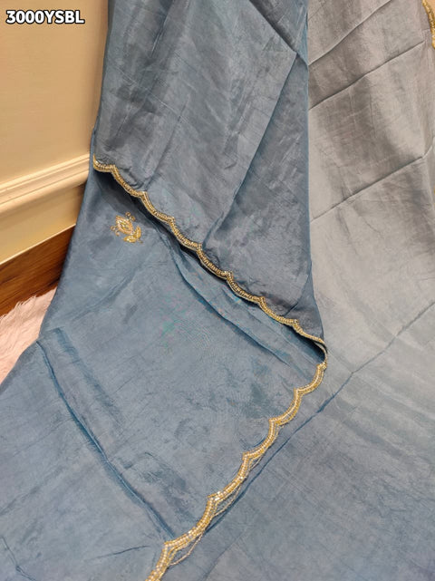 By New Festive Munga Silk Saree Adorned with Cutdana Embellishments