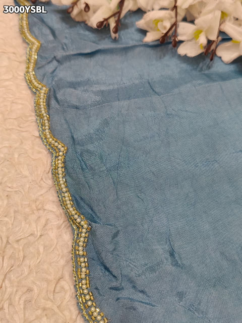 By New Festive Munga Silk Saree Adorned with Cutdana Embellishments