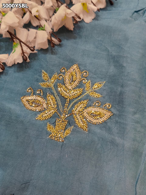 By New Festive Munga Silk Saree Adorned with Cutdana Embellishments