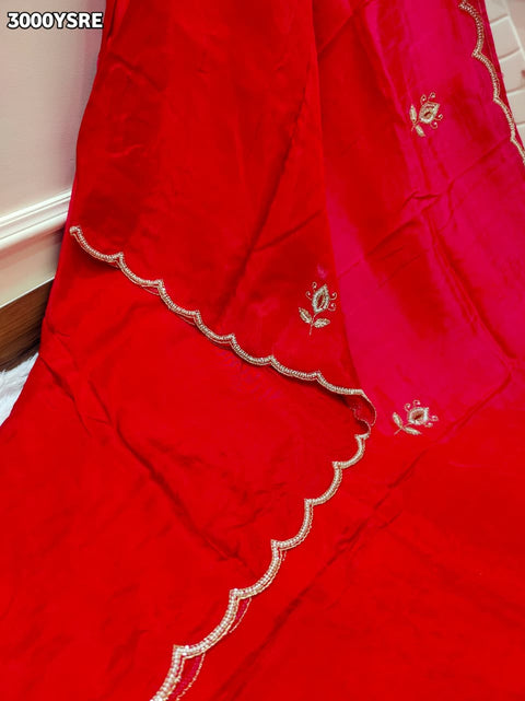 By New Festive Munga Silk Saree Adorned with Cutdana Embellishments
