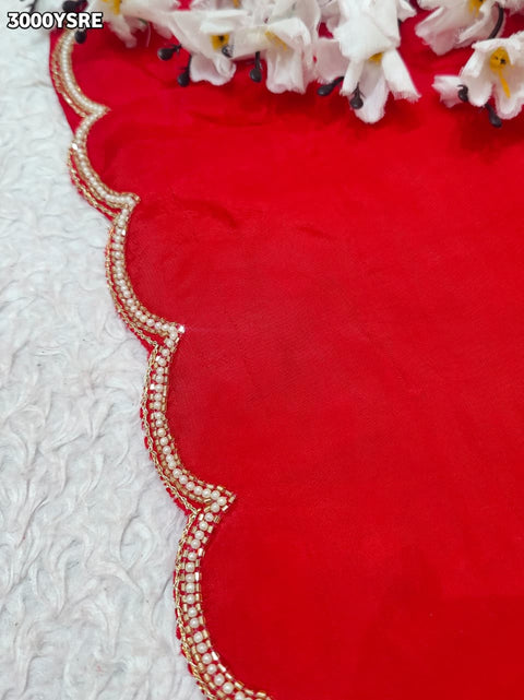 By New Festive Munga Silk Saree Adorned with Cutdana Embellishments