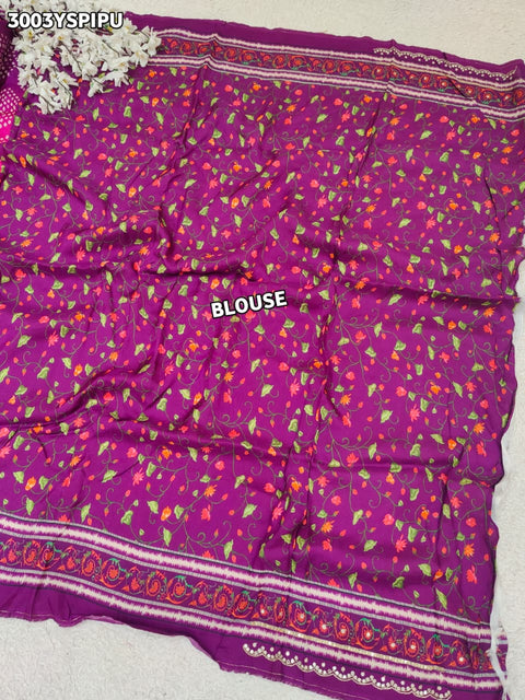 KcPc New Graceful Upada Silk Saree Enhanced with Bandhani Design Mirror Work SVD