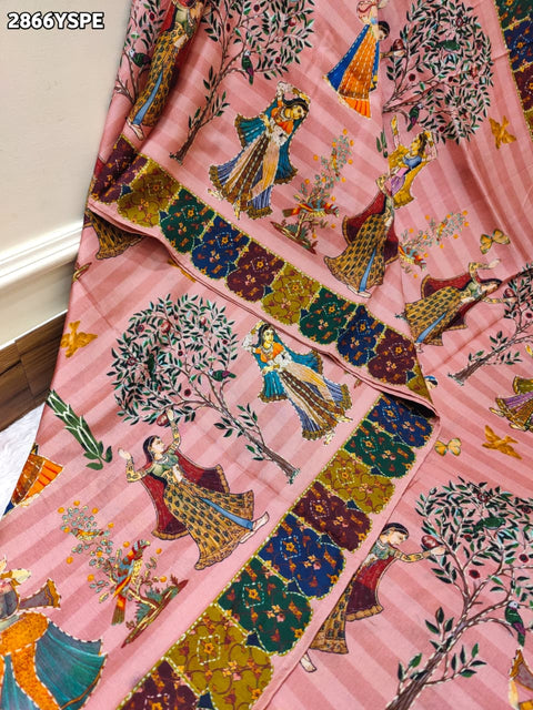 By Kalamkari Saree With Mehendi Wear