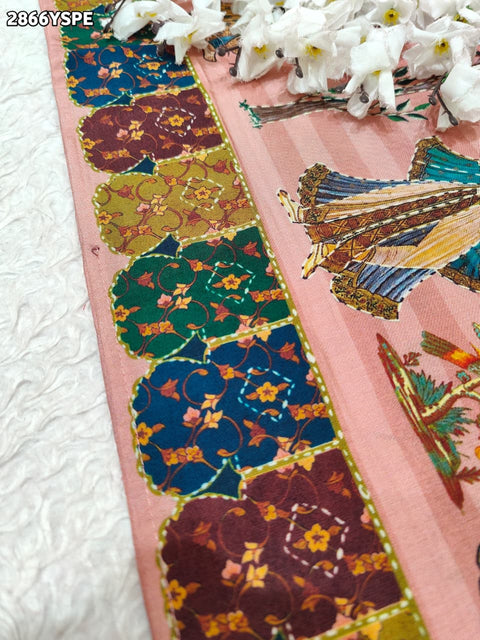 By Kalamkari Saree With Mehendi Wear