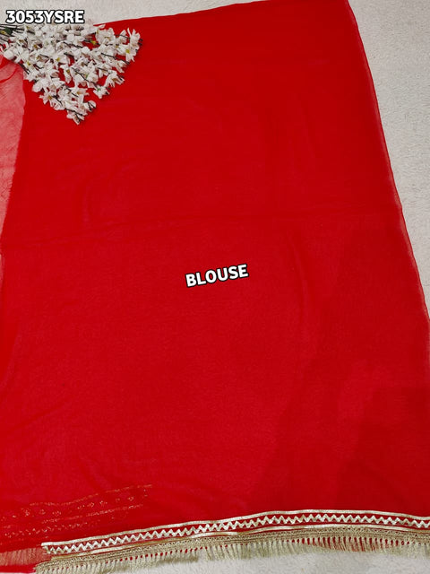 KcPc New Classic Georgette Saree Featuring Handcrafted Kacha Gota Patti Work  MHS