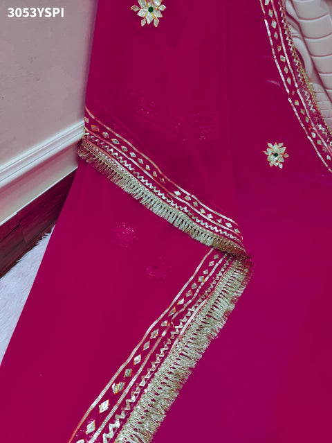 KcPc New Premium Pure Georgette Festive Saree with Traditional Gota Patti Work  MHS