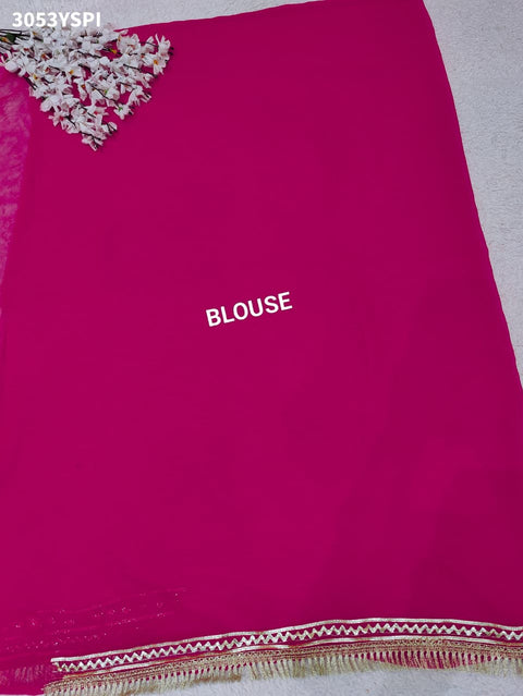 KcPc New Premium Pure Georgette Festive Saree with Traditional Gota Patti Work  MHS