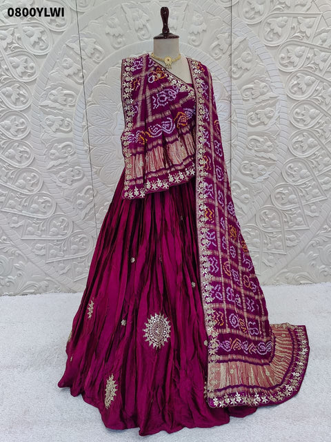 KcPc Pure Gaji silk With Gharchola Dupatta And Gota patti Work New Lehenga BTU
