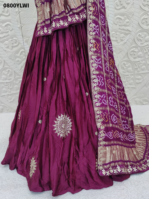 KcPc Pure Gaji silk With Gharchola Dupatta And Gota patti Work New Lehenga BTU