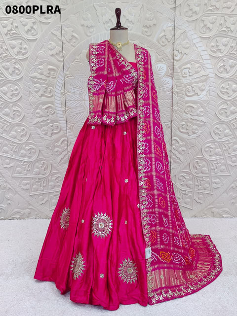 KcPc Pure Gajji Silk Lehenga & Dupptta With Gorgeous Gotapatti work BTU