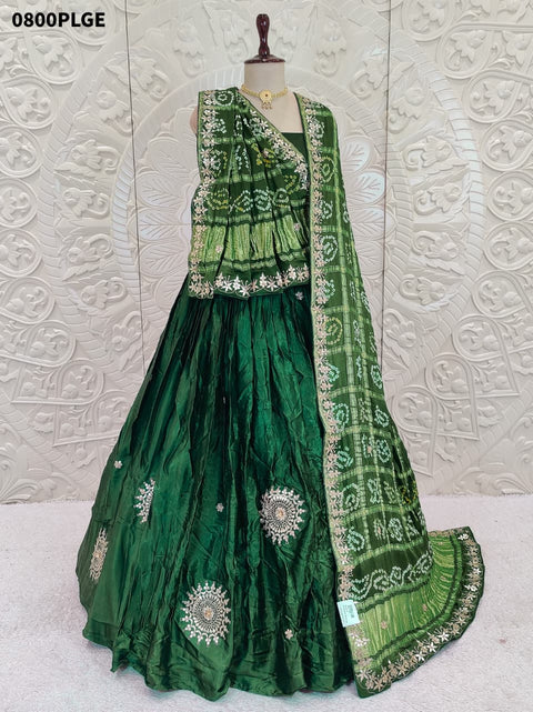 KcPc New Pure Gajji Silk With Gorgeous Gotapatti Handwork Lehenga  BTU