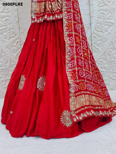KcPc Pure Gajji Silk Lehenga & Dupptta With Gorgeous Gotapatti Work  BTU