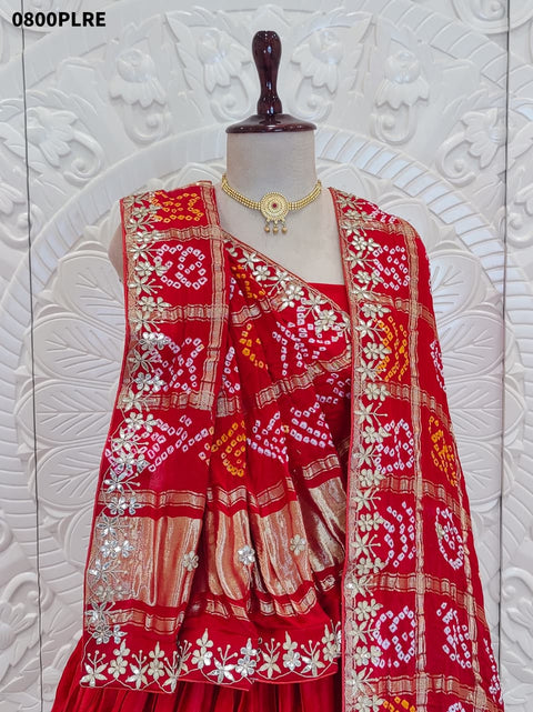 KcPc Pure Gajji Silk Lehenga & Dupptta With Gorgeous Gotapatti Work  BTU