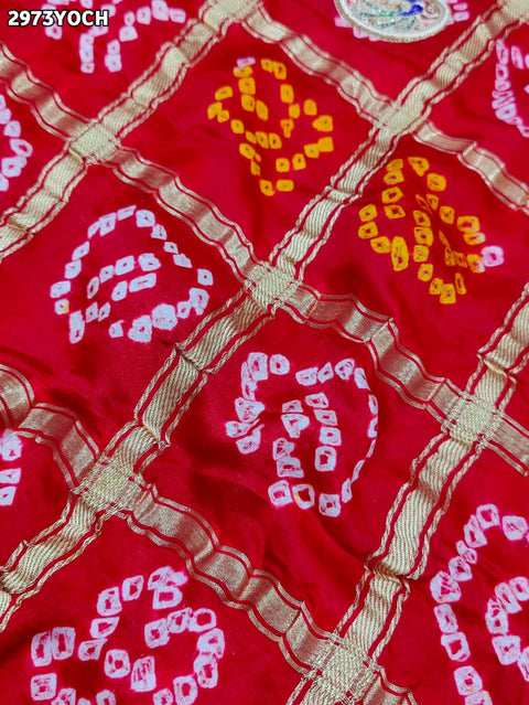 KcPc New Traditional Bandhani Gaji Silk Odhna Zardozi Highlights  MNL